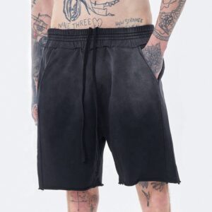 Custom Plain French Terry 100% Cotton Street Acid Wash Running Gym Sports Plus Size Vintage Men Shorts - Image 1