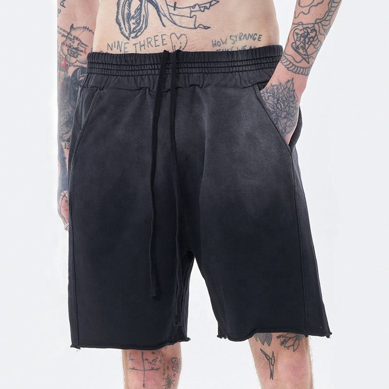 Custom Plain French Terry 100% Cotton Street Acid Wash Running Gym Sports Plus Size Vintage Men Shorts