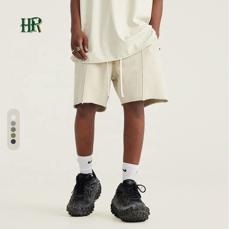 High Quality Baggy Shorts Custom Logo Vintage 100% Cotton French Terry Acid Wash Shorts Men