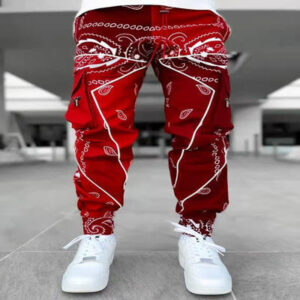 Wholesale Casual Long Sport Pants Paisley Print Mens Pants Street Slim Running Clothes Bandana Men's Plus Size Pants Trousers - Image 2