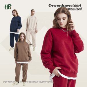 Custom Crewneck Sweatshirts Unisex 100 Cotton Blank Pullover Embroidered Oversized Winter Sweatshirt - Image 2