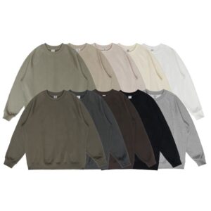 High Quality Custom Logo 400gsm Cotton Crew Neck Plain Unsix Men's Hoodies & Sweatshirts - Image 2