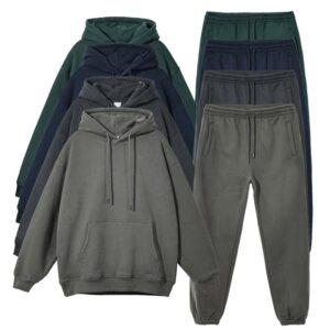 ODM Winter Oversize Blank Tracksuit Sweatpants Custom Unisex Sweatshirts Men's Sweatpants and Hoodie Set - Image 1