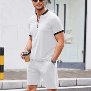 Fashion Clothes 2023 Men Solid Color t Shirt Man With Zipper O Neck Track Suit for Men Summer Collection - Image 1