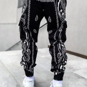 Factory Wholesale Bandana Men Trousers Custom Multiple Colors Loose Casual Jogger Pocket Paisley Cargo Pants Men - Image 5