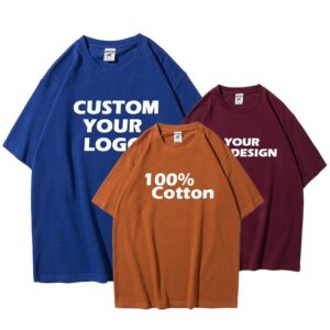 Custom America Style Clothing Men's O Neck High Quality Heavy Weight 100% Cotton T Shirts - Image 1