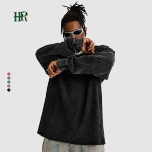 Long Sleeve Vintage Wash Custom Custom Tshirt Men 100 Cotton Wholesale Long Sleeve T-shirt - Image 2