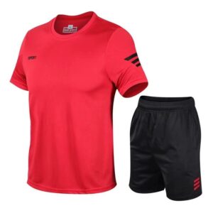 Custom Mens 2 Pcs Sets Summer Shirt Short Sets Workout Clothing Gym Fitness Running Sport Wear Sets for Men - Image 3