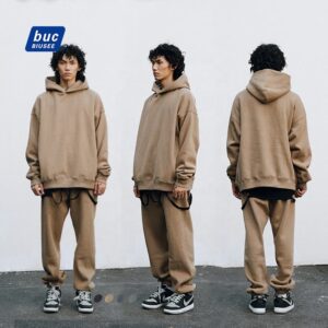 100% Cotton High Quality Oversize Hoodies and Sweatpants Sweatsuits Custom Printed With Logos Men's Clothing - Image 2