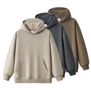High Quality 400gsm Heavyweight Cotton Oversized French Terry Hoodie Custom Embroidered Puff Printing Hoodie for Men - Image 3