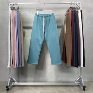 High Quality Heavy Cotton Thick Straight Tube Plush Solid Color Men's Pants Loose Sports Casual Pants for Men and Women - Image 3