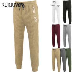 RUIQUWIN Custom High Quality Thick Waffle Trousers Sports Sweatpants Men Slim Jogger Casual Pants for Men - Image 1