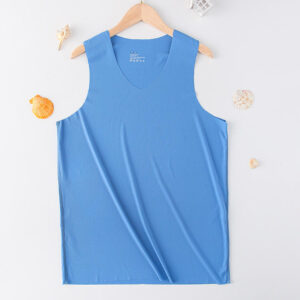 New Ice Silk Men Solid tank Tops Sexy v Neck Sleeveless Vests Man Sexy No Trace Youth Elastic Fitness Casual Bodybuilding Suits - Image 5
