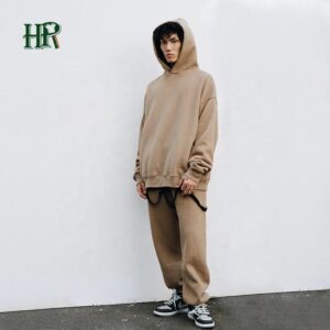 High Quality Plain Fleece Loose Fit Men's Pants Custom Logo Oversize Cotton Sweatpants Gym Fitness Jogger - Image 3