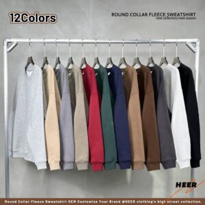 Streetwear Heavy Weight High Quality Unisex Crewneck Sweatshirt Custom Blank Oversized Fleece Men Sweatshirt - Image 3