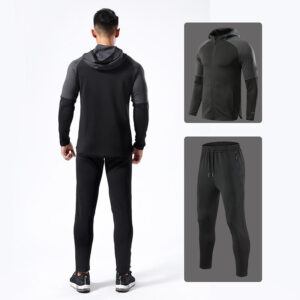 Autumn/winter Long Sleeve Tracksuit Suit Men's Smooth Board Hooded Football and Basketball Training Suit Appearance Coat Jacket - Image 5