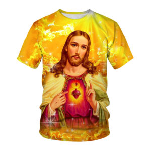 Wholesale Religious Virgin Mary T-shirts Clothing Custom Jesus Christ T Shirt With Cheap Price - Image 1