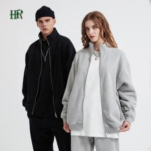 Hot Selling 360g Heavyweight Double Zipper Custom Hoodie High Quality Zip up Hoodies Jacket - Image 3