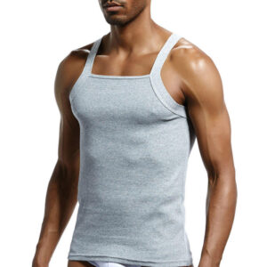 King Mcgreen Star Sleeveless Top Tank Top Breathable Slim Vest Casual Cotton Men Solid Color Slim Fit Tank Fitness Tank Top - Image 2