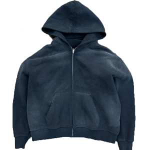 Custom Streetwear Hoodie No String Fleece Blank Zip up Vintage Double Layer Acid Wash Sun Faded Distressed Hoodies for Men - Image 3