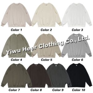 High Quality Custom Logo 400gsm Cotton Crew Neck Plain Unsix Men's Hoodies & Sweatshirts - Image 5