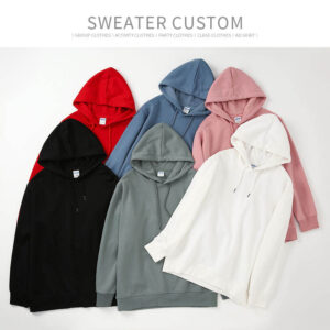Personal Custom Any logo Cotton Fabric Men' Hoodies With Loop Inner Casual Pullover Hoodies for Sport - Image 2