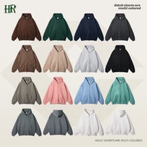 Custom Logo Plain Blank Hoodie Streetwear Men's Pullover Hoodies Unisex Zipper Hoodies - Image 3