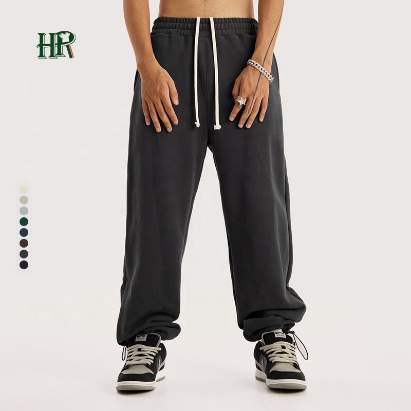 Custom Mens Design Running Baggy Track Pants 100% Cotton Plus Size Straight Leg Wide Leg Jogger Casual Sweat Pants for Men