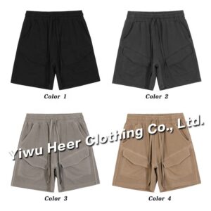 Summer High Quality Custom Logo Designer Popular Washed Vintage Athletic Pocket Shorts for Men - Image 3