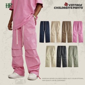 Factory Manufacture Heavy Weight Vintage  Wash Straight Leg Pants Mens Custom  Baggy Cargo Pants - Image 2