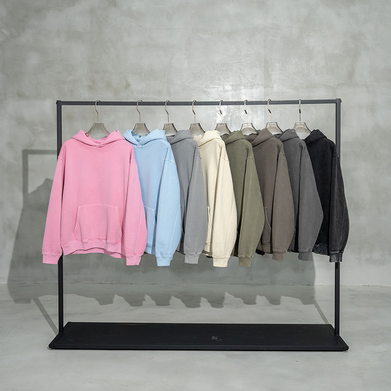 Thick Fleece Lined Pullover Men Vintage Hoodie Sweatshirt High Quality Custom Factory