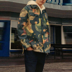 Spring Men's Clothing Print Lapel Baggy Casual Jackets for Men 2021 - Image 3