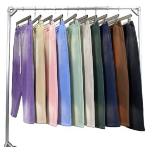 Customized logo High-quality Thick Cotton Pants Batik Vintage Washed Pants Loose Fitting Sports Casual Pants for Men and Women - Image 1