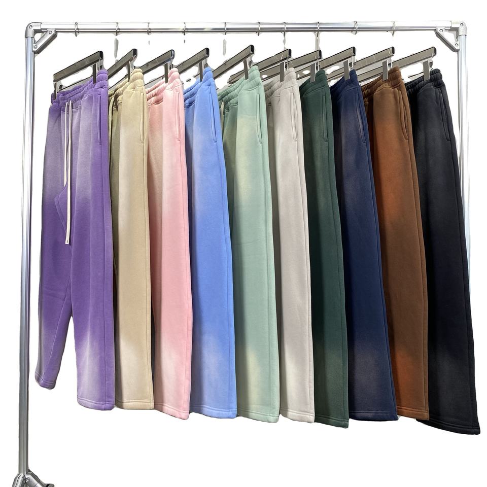 Customized logo High-quality Thick Cotton Pants Batik Vintage Washed Pants Loose Fitting Sports Casual Pants for Men and Women