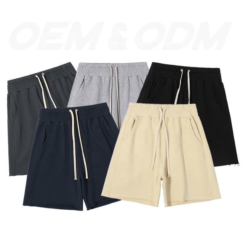 French Terry Shorts Embroidery Logo Hem Running Gym Sports Workout Jogger Summer Shorts