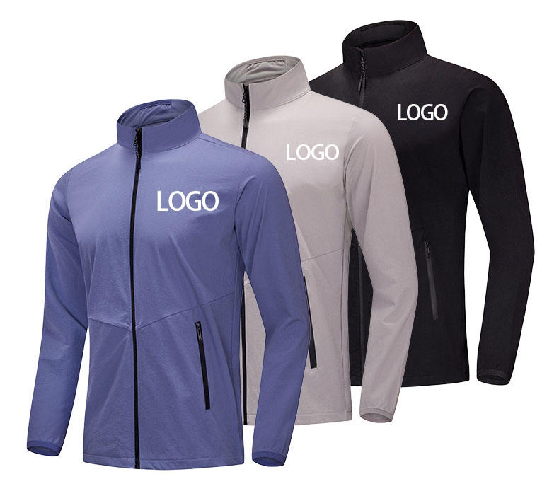 Spring and Autumn Sports Outdoor Quick Drying Running Zipper Cardigan Men's and Women's Standneck Windbreaker Coat Casual Jacket