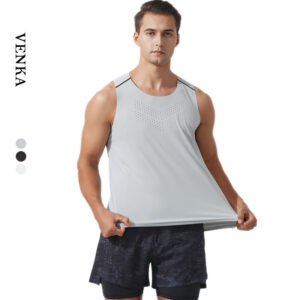 Men's Fitness Clothing Polyester Breathable Quick Dry Sport Vest Sleeveless Shirt Custom Gym Workout Basketball Tank Top for Men - Image 1