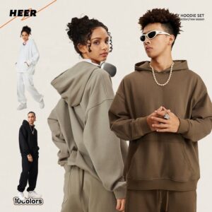 Oversized Mens Casual Streetwear Heavyweight French Terry Wholesale Cotton Polyester Custom Logo Hoodie - Image 1