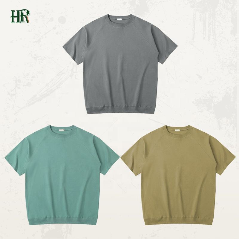 Custom High Quality Men Mock Neck  T-shirt 100% Cotton Heavyweight Drop Shoulder Blank T-shirt for Men