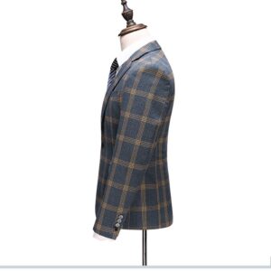 OEM British Style Men's Suits Mens Casual Business Formal Suit Plaid Suit 3 Pieces for Men Custom Service - Image 2