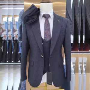 Formal Suits for Men Elegant Male Clothing Skinny Prom Party Outfits Lapel One Button Slim Fit 3 Pcs Jacket Pants Vest - Image 1