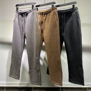 Mens Joggers Zipper Casual Pants Fitness Sportswear Tracksuit Bottoms Sweatpants Trousers Black Gyms Jogger Track Pants - Image 3