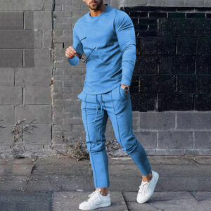 Fall and Winter Men Two Piece Sets Casual Tracksuit O Neck Long-sleeved Pullover Trousers Set for Men Streetwear Men's Clothing - Image 4