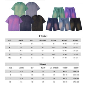 High Quality Summer 100% Cotton Streetwear Custom Washed Oversized T Shirt and Shorts Mens Short Set - Image 3