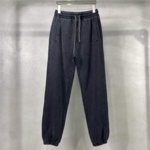 Customized logo 100% Cotton Heavy Weight Acid Washed Sweat Pants Winter Plain French Terry Custom SweatPants - Image 3