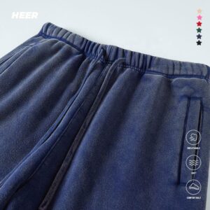 Hot Sale Warm Thicker Cotton Fleece Sweatpants Acid Wash Vintage Joggers Pants Wholesale Jogger Sweatpants - Image 3