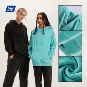 High Quality Pullover Cotton Washed Vintage Terry Plain Custom Hoodies Printed With Your Own Logos Men's Clothing - Image 2