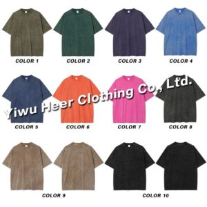 Wholesale Custom Blank 100% Cotton Oversized Vintage High Street Men's T-shirts With Acid Washed T-shirt - Image 3