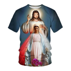 Wholesale Religious Virgin Mary T-shirts Clothing Custom Jesus Christ T Shirt With Cheap Price - Image 3