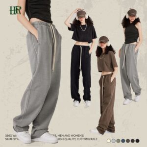 Custom Cotton Men's Jogger Pant With Pockets Blank Acid Wash Mens Flare Straight Leg Sweatpants Men - Image 2